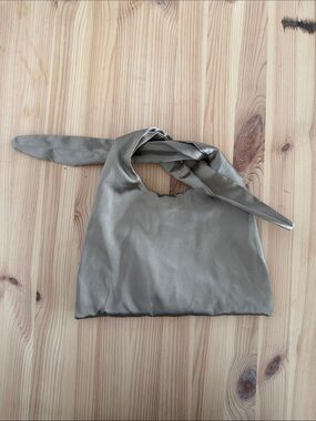 Bronze Taupe Knot-Top Shoulder Bag